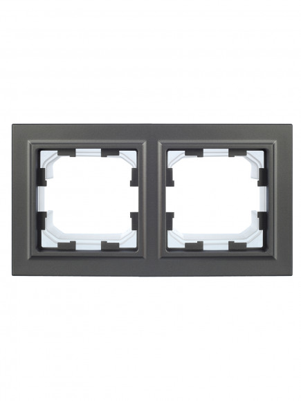 IEK BRITE Рамка 2-местная IP44 РУ-2-БрС-44 сталь , BR-M22-44-K46