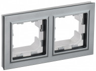 BRITE Рамка 2-местная IP44 РУ-2-БрС-44 сталь , BR-M22-44-K46