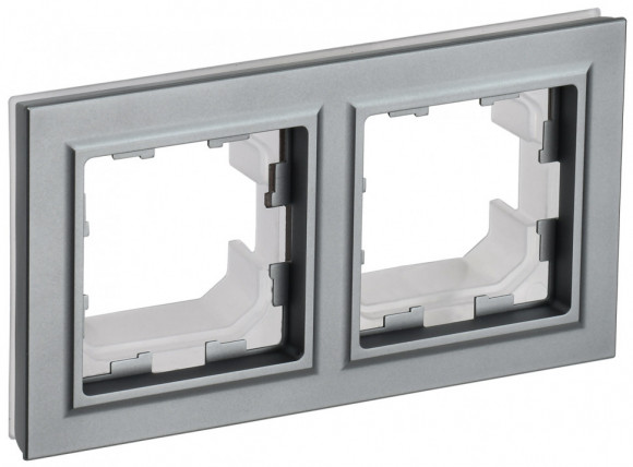 IEK BRITE Рамка 2-местная IP44 РУ-2-БрС-44 сталь IEK, BR-M22-44-K46