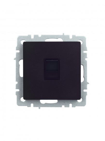 IEK BRITE Розетка компьютерная RJ45 кат.5E РК10-БрЧ черный , BR-K10-1-K02