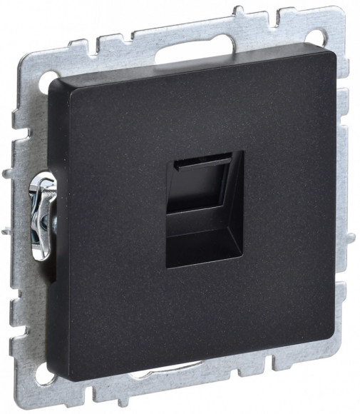 IEK BRITE Розетка компьютерная RJ45 кат.5E РК10-БрЧ черный IEK, BR-K10-1-K02