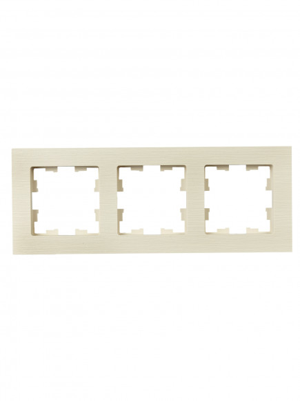 IEK BRITE Рамка 3-местная РУ-3-Бр бежевый рифленый , BR-M32-51-K10