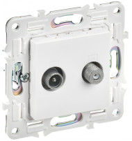 SKANDY Розетка двойная TV+SAT SK-A13W арктический белый , SK-AF20-O-K01