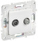 IEK SKANDY Розетка двойная TV+SAT SK-A13W арктический белый , SK-AF20-O-K01