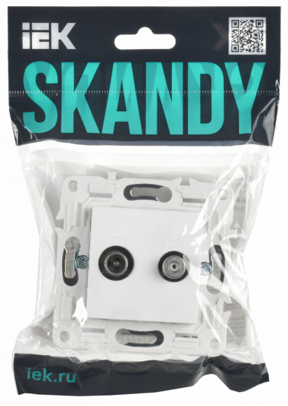 IEK SKANDY Розетка двойная TV+SAT SK-A13W арктический белый , SK-AF20-O-K01
