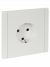 IEK FORTE&PIANO Розетка 1-местная с заземлением с защитными шторками винтовое крепление 16А FP215 белый , FP-R14-16-K01