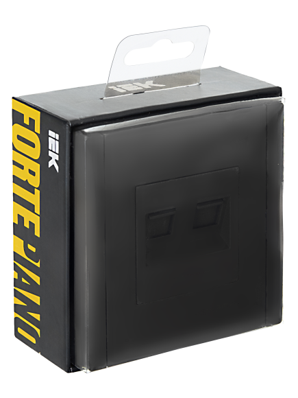 IEK FORTE&PIANO Розетка компьютерная двойная RJ45 кат.6 FP334 серый , FP-K20-2-K03