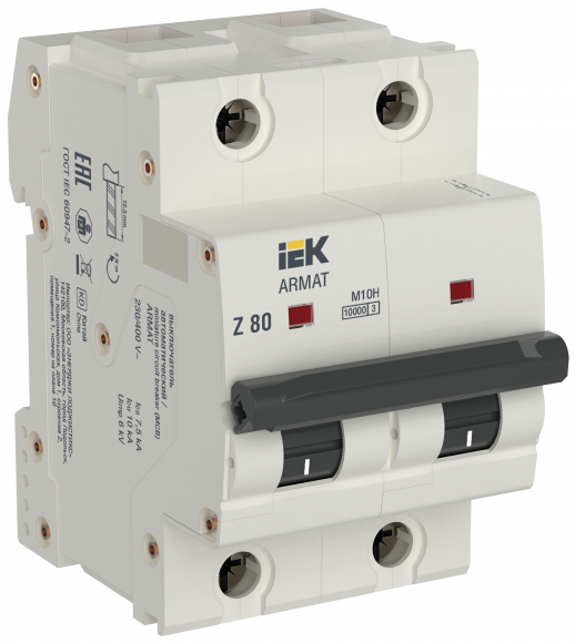 IEK ARMAT Автоматический выключатель M10H 2P Z 80А IEK, AR-M10H-2-Z080