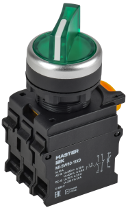 Переключатель с подсвесткой на 2 положения 1NO+1NC зелёный MASTER IEK, MI-SW60-11XD-3-14-2-K06