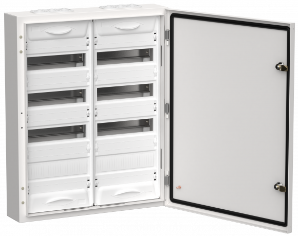 IEK TITAN 5 Корпус металлический ЩРн-96 (2х48) 710х570х140мм IP54 белый (одна дверь) IEK, TI5-50-N-2X048-54