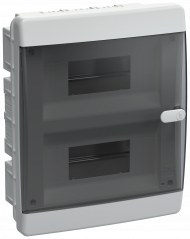 UNION Compact Корпус пластиковый ЩРВ-П-18 IP41 черная прозрачная дверь IEK, UIC-KP12-V-18-41-K01