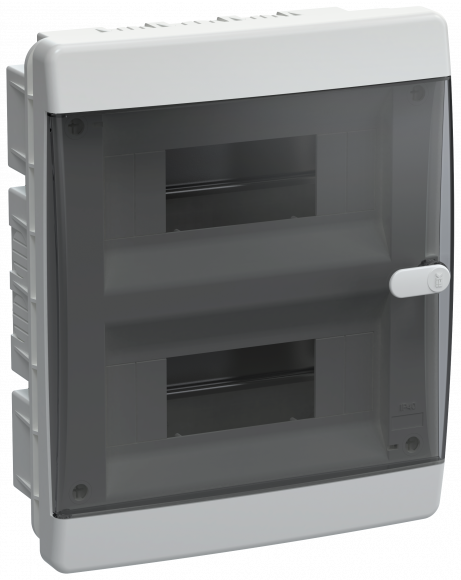 IEK UNION Compact Корпус пластиковый ЩРВ-П-18 IP41 черная прозрачная дверь IEK, UIC-KP12-V-18-41-K01