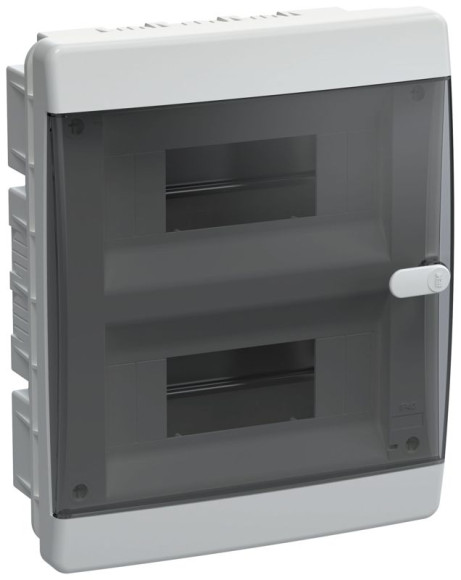 IEK UNION Compact Корпус пластиковый ЩРВ-П-18 IP41 черная прозрачная дверь IEK, UIC-KP12-V-18-41-K01