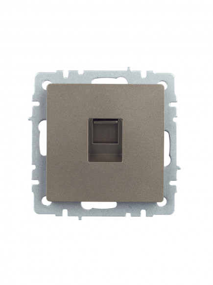 IEK BRITE Розетка компьютерная RJ45 кат.5E РК10-БрШ шампань , BR-K10-1-K37