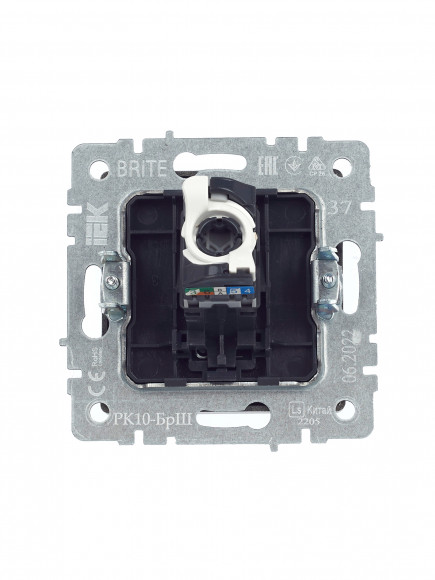 IEK BRITE Розетка компьютерная RJ45 кат.5E РК10-БрШ шампань , BR-K10-1-K37
