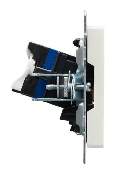 IEK BRITE Розетка компьютерная двойная RJ45 кат.6 РК11-2-БрБ белый , BR-K20-2-K01