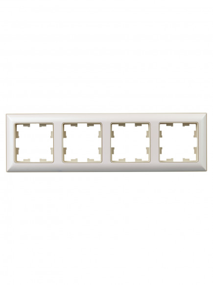 IEK BRITE Рамка 4-местная РУ-4-Бр бежевый/жемчужный , BR-M42-12-1-K10