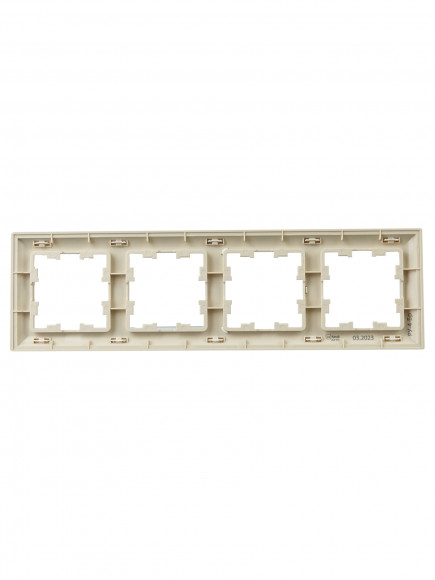 IEK BRITE Рамка 4-местная РУ-4-Бр бежевый/жемчужный , BR-M42-12-1-K10