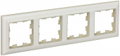 BRITE Рамка 4-местная РУ-4-Бр бежевый/жемчужный IEK, BR-M42-12-1-K10