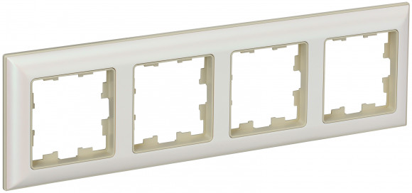 IEK BRITE Рамка 4-местная РУ-4-Бр бежевый/жемчужный IEK, BR-M42-12-1-K10