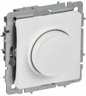 BRITE Светорегулятор поворотно-нажимной 600Вт СС10-1-0-БрАБ арктический белый , BR-D20-0600-K91