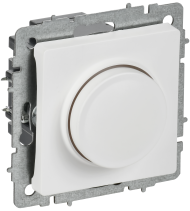 BRITE Светорегулятор поворотно-нажимной 600Вт СС10-1-0-БрАБ арктический белый , BR-D20-0600-K91