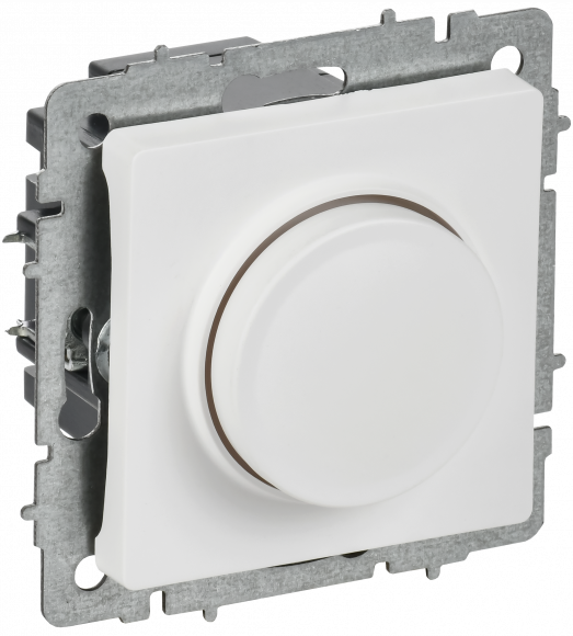 IEK BRITE Светорегулятор поворотно-нажимной 600Вт СС10-1-0-БрАБ арктический белый , BR-D20-0600-K91