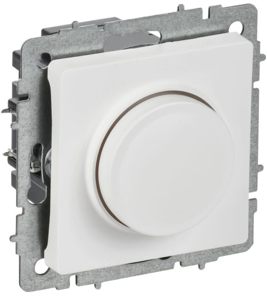 IEK BRITE Светорегулятор поворотно-нажимной 600Вт СС10-1-0-БрАБ арктический белый IEK, BR-D20-0600-K91