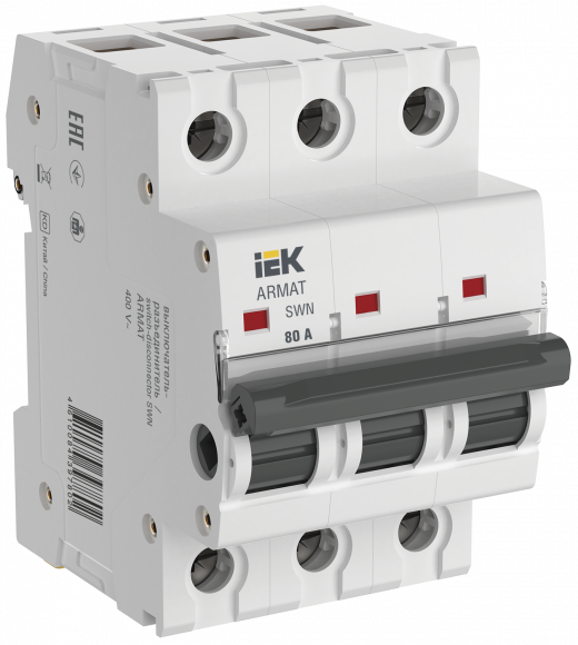 IEK ARMAT Выключатель-разъединитель SWN 3P 80А IEK, AR-SWN-3-080