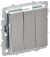 IEK BRITE Выключатель 3-клавишный 10А ВС10-3-0-БрГН металл хром/никель IEK, BR-V30-0-10-M-K23