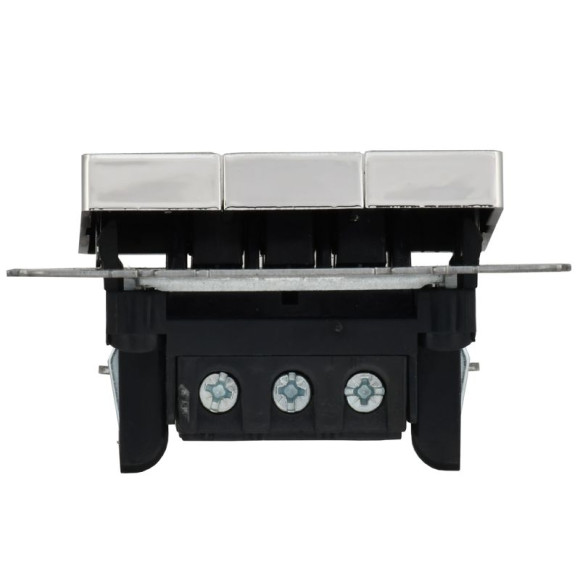 IEK BRITE Выключатель 3-клавишный 10А ВС10-3-0-БрГН металл хром/никель IEK, BR-V30-0-10-M-K23