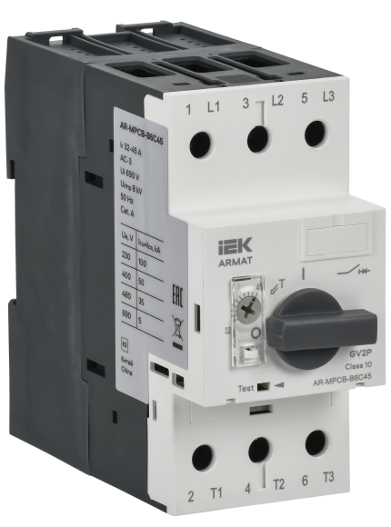 IEK ARMAT Автоматический выключатель защиты двигателя B6 GV2P 32-45А IEK, AR-MPCB-B6C45