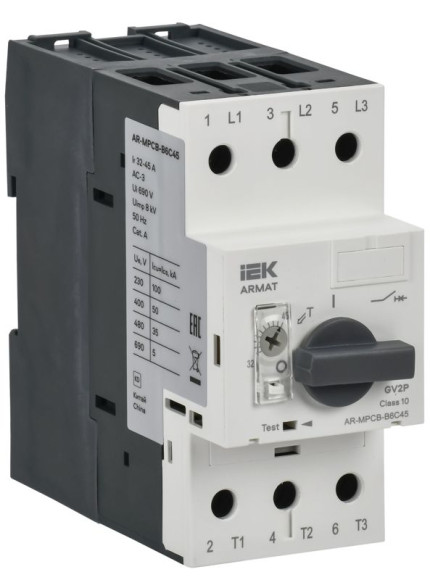 IEK ARMAT Автоматический выключатель защиты двигателя B6 GV2P 32-45А IEK, AR-MPCB-B6C45