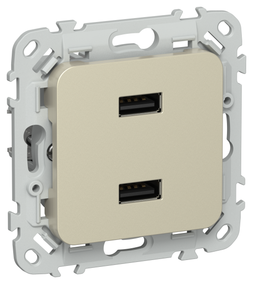 IEK FLITE Розетка USB A+A 3,1А РЮ-2-ФлШ шампань IEK, FI-U21-D31-K37