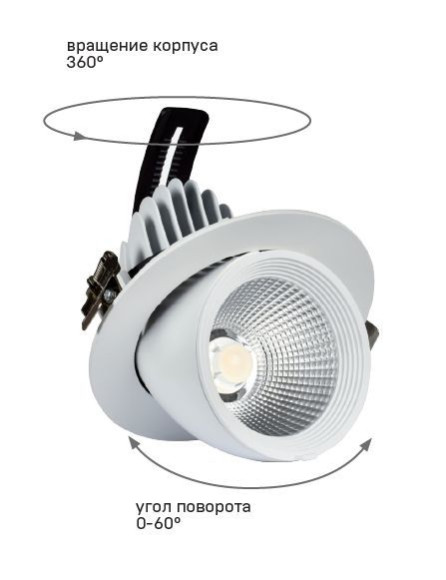 IEK LIGHTING PRO Светильник светодиодный поворотный ДВО 1822 35Вт 4000К IP20 круг белый IEK, LTP-DSO0-1822-35-40-K01