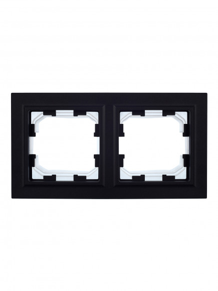 IEK BRITE Рамка 2-местная IP44 РУ-2-БрЧ-44 черный , BR-M22-44-K02
