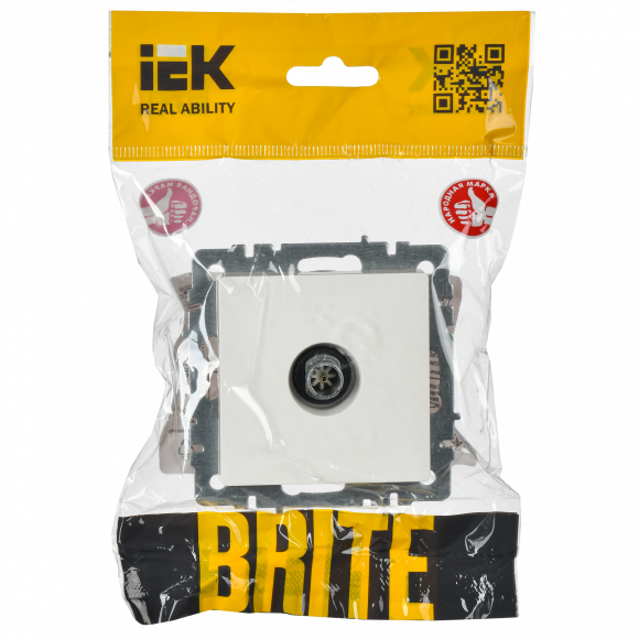 IEK BRITE Розетка TV оконечная РТВ11-0-БрБ белый , BR-A10-O-K01