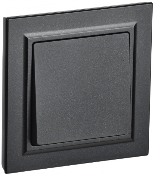 IEK BRITE Выключатель 1-клавишный 10А в сборе ВСР10-1-0-БрЧ черный IEK, BR-V10-0-10-K02-F