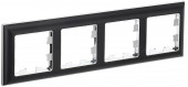 BRITE Рамка 4-местная РУ-4-Бр хром/черный IEK, BR-M42-12-2-K23