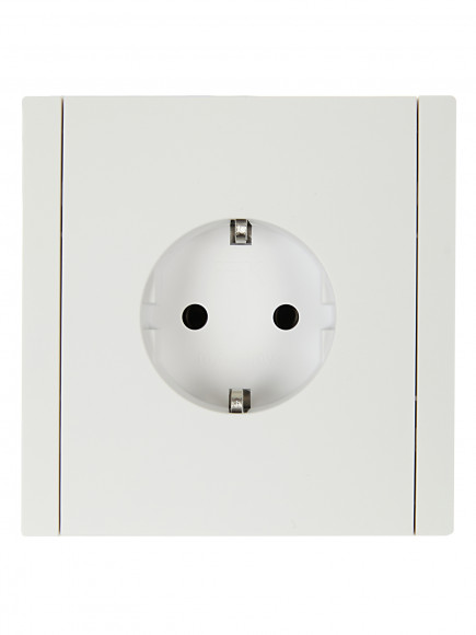 IEK FORTE&PIANO Розетка 1-местная с заземлением без защитных шторок безвинтовое крепление 16А FP214 белый , FP-R11-16-1-K01