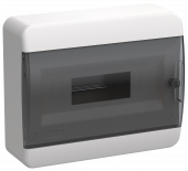 TEKFOR Корпус пластиковый ЩРН-П-12 IP41 черная прозрачная дверь IEK, TF5-KP12-N-12-41-K01-K03