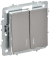 IEK BRITE Выключатель 2-клавишный с индикацией 10А ВС10-2-1-БрГН металл хром/никель IEK, BR-V20-1-10-M-K23