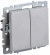 IEK BRITE Выключатель 2-клавишный проходной 10А ВС10-2-6-БрА алюминий , BR-V22-0-10-K47