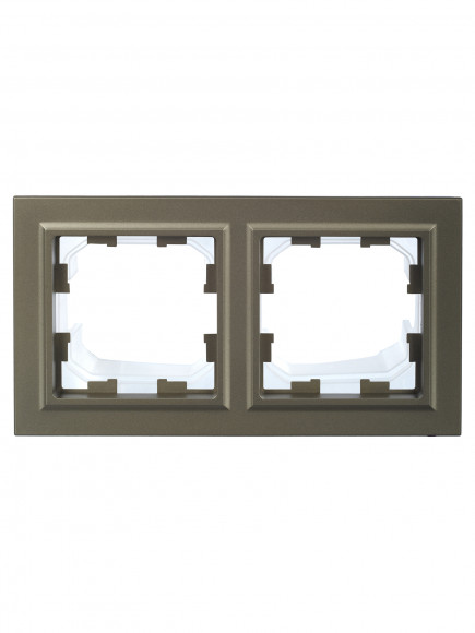 IEK BRITE Рамка 2-местная IP44 РУ-2-БрШ-44 шампань , BR-M22-44-K37
