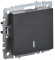 IEK BRITE Выключатель 1-клавишный проходной с индикацией 10А ВС10-1-7-БрЧ черный IEK, BR-V12-1-10-K02