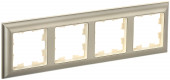 BRITE Рамка 4-местная РУ-4-Бр бежевый/шампань IEK, BR-M42-12-3-K10