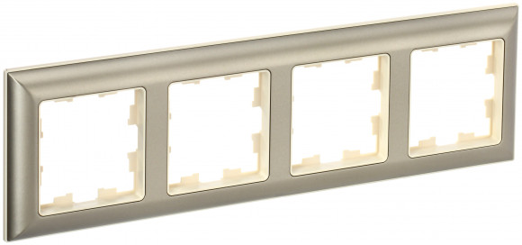 IEK BRITE Рамка 4-местная РУ-4-Бр бежевый/шампань IEK, BR-M42-12-3-K10