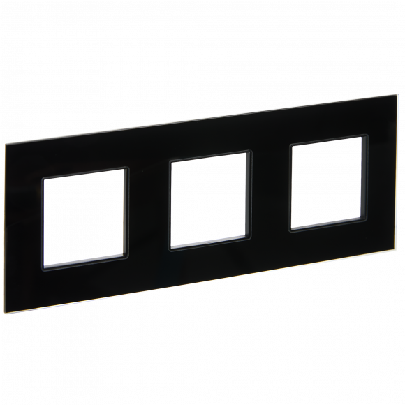 IEK SKANDY Рамка 3-местная SK-F23Bl стекло черный IEK, SK-M32-G-K02