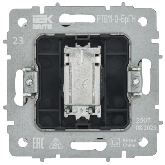 IEK BRITE Розетка TV оконечная РТВ11-0-БрГН металл хром/никель IEK, BR-A10-O-M-K23