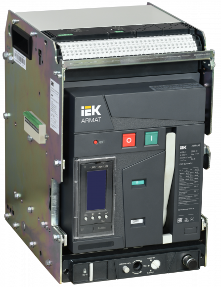 IEK ARMAT AR-A2N TY06 3P W HR/VR Выключатель автоматический воздушный 66кА расцепитель TY 630А 3P выдвижной с аксессуарами ~220-240В: реле отключения, реле включения, моторный привод IEK, AR-ACB-3VA-066-0630A-TYCF